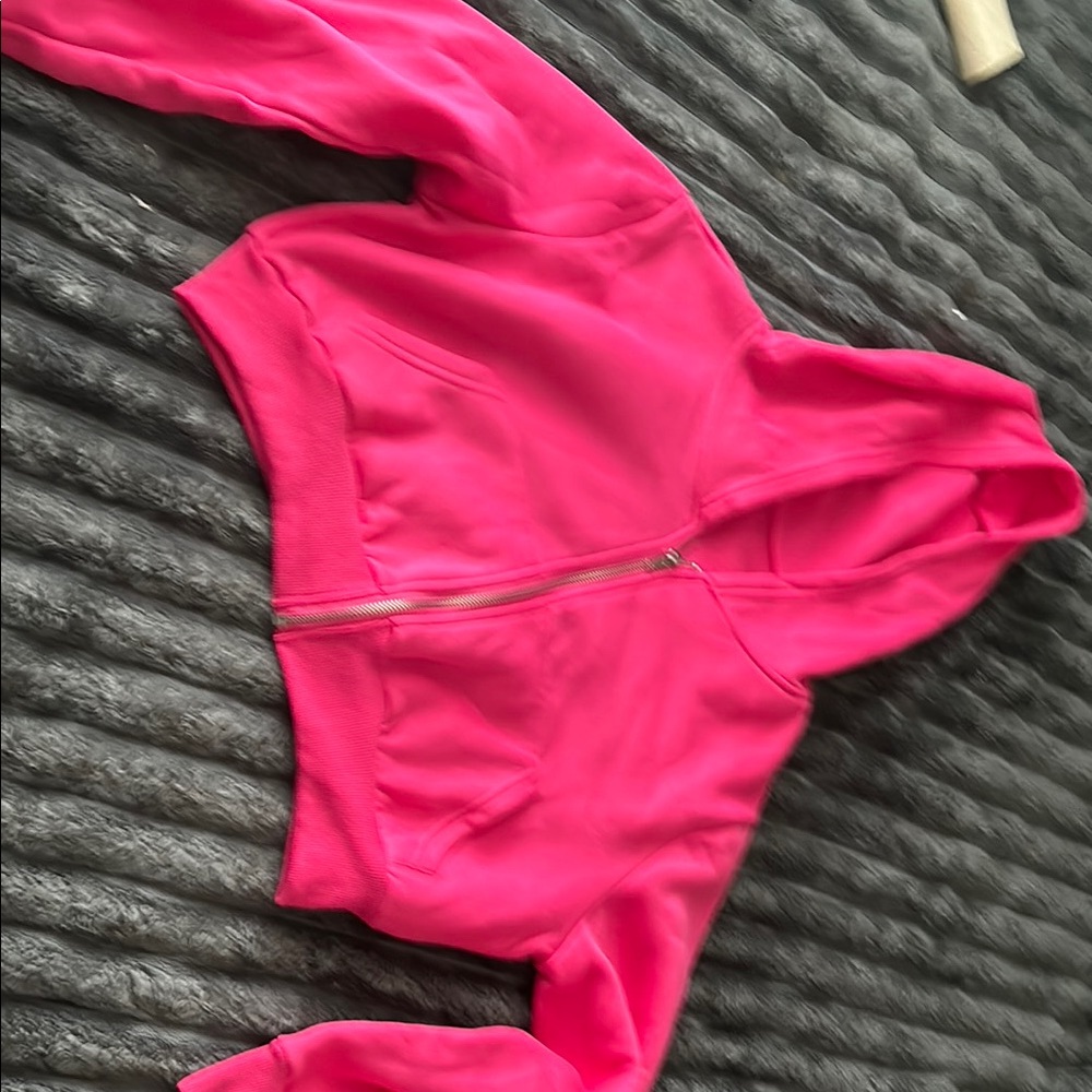 Vibrant Pink Cropped Hoodie